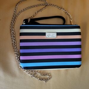 Luv Betsey Striped Multi-Color Crossbody Bag Wristlet